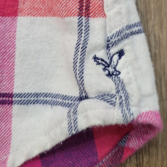 AMERICAN EAGLE OUTFITTERS Favorite Fit Plaid Flannel Button Down, S Vintage Y2K - Picture 4 of 8